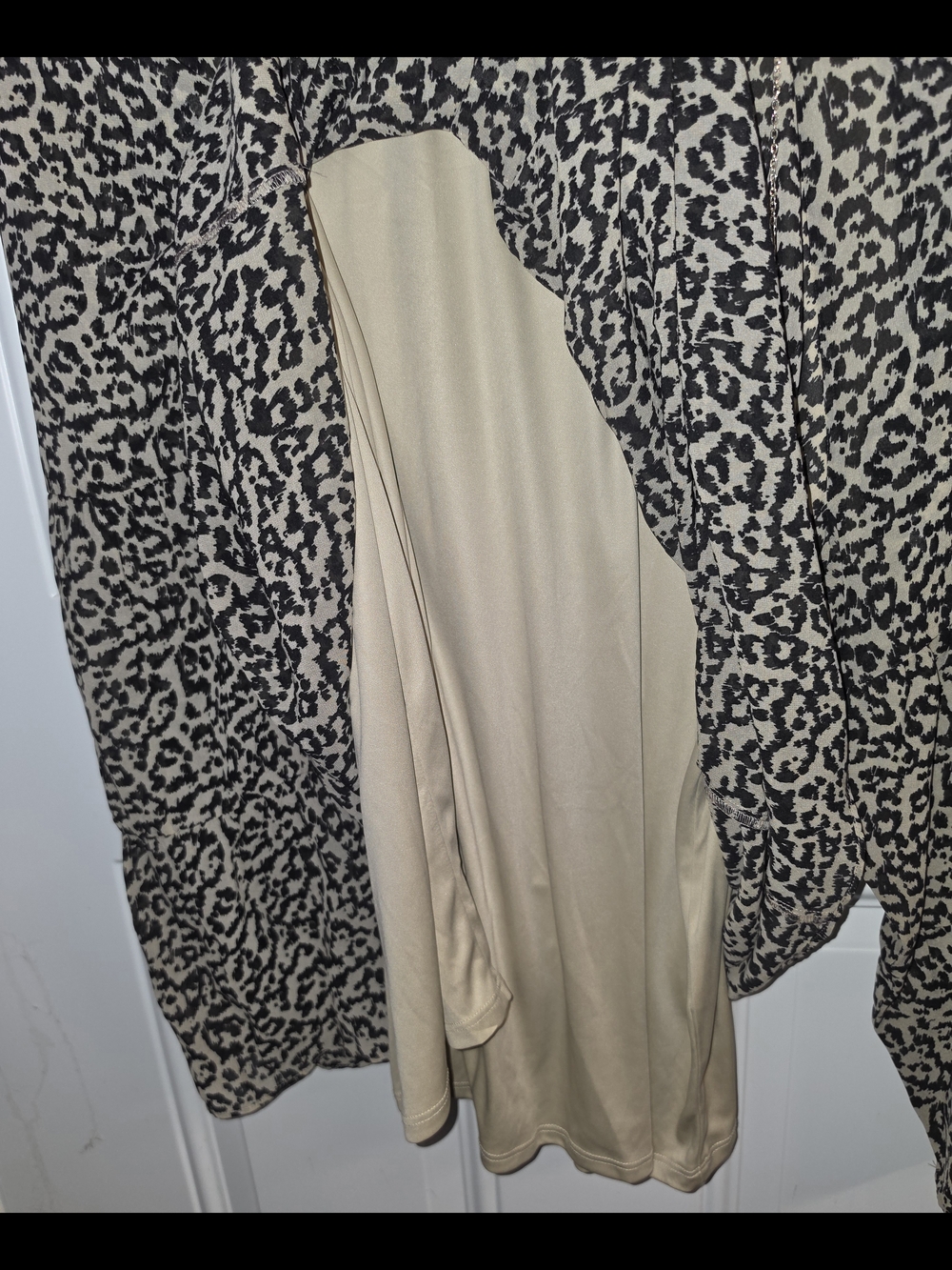 JM Collection Leopard-Print Peasant Blouse - Black & Cream - Picture 7 of 9